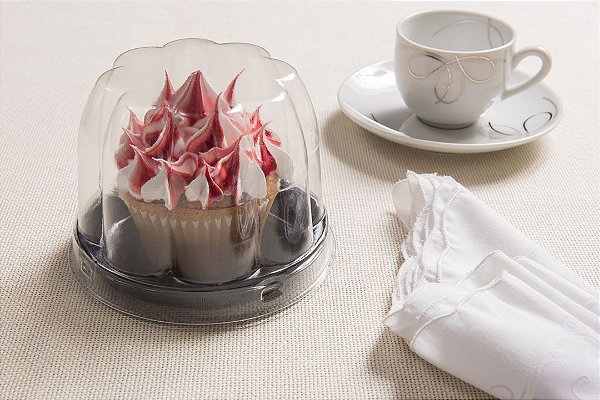 10 Embalagem P/ Cupcake Baixo Confeitaria Preto Pet G690 Galvanotek