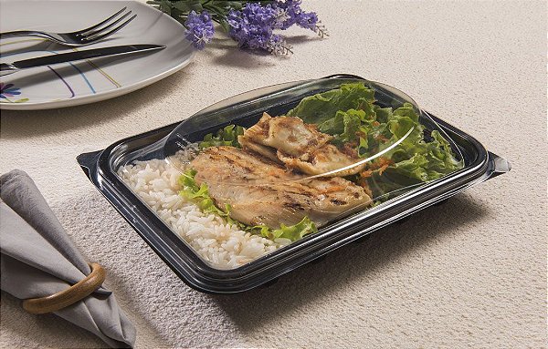 10 Bandeja Multiuso 1000Ml Preto Pp-Pet G335 Galvanotek