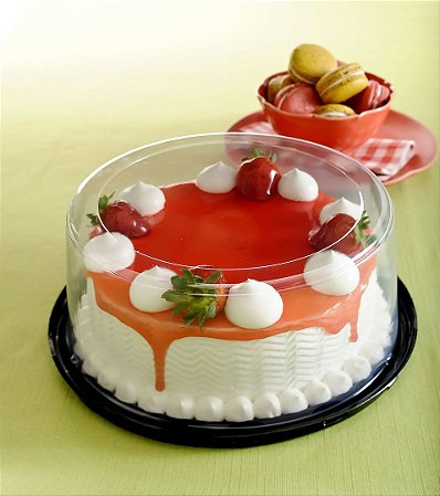10 Embalagem Torta Pequena Contemporânea Média 1,5Kg Preta Pet G50Ct Galvanotek