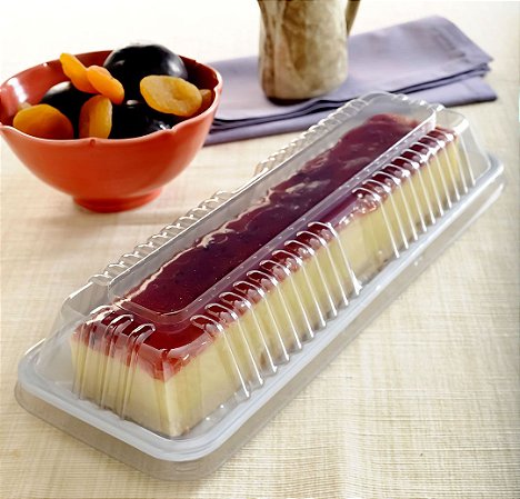 10 Embalagem Torta-Bolo Fatia  Media 400G G 63Mm Base Preta Pet Galvanotek