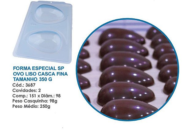 FORMA BWB ESPECIAL SILICONE SP OVO PÁSCOA LISO  350 G 3687 Lançamento Pascoa