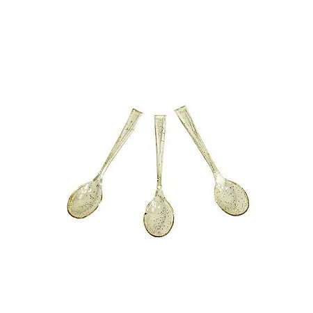 30 Mini Colher Ovo De Páscoa 10 Cm P Perolada Dourada (Silverplastic)
