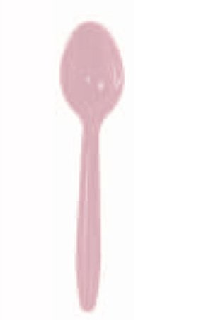 10 Colher Refeição 14 Cm Festa Rosa Bebe Plástico (Silverplastic)