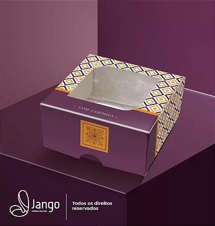 10 Caixas Para 4 Doces Linha Violeta c/ Visor 1104 Natal Jango (Liquidação) ok