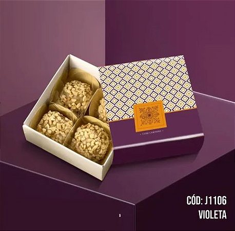 10 Caixas Para 4 Doces Linha Violeta Sem Visor Natal Jango 1106  (Liquidação) ok