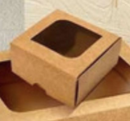10 Caixas Para 4 Doces Linha Kraft com Visor Natal Jango (Liquidação) ok
