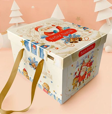 5 Caixa Cesta  De Natal Festa Na Caixa Com Alça União (Natal Jango 2022)  Ref: 2856 6 pct