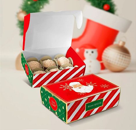 10 Caixa Para 6 Doces Natal Sem Visor Bondade  2776 (Natal Jango 2022)