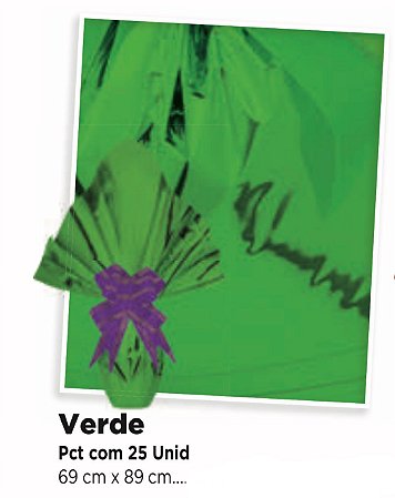 25 Embalagem Folha Metalizada Ovo De Páscoa Verde 69x89 Luckyfest
