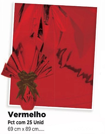 25 Embalagem Folha Metalizada Ovo De Páscoa Vermelho 69x89 Luckyfest