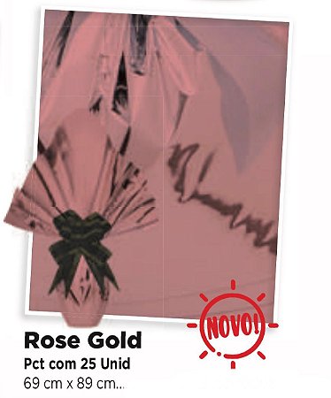 25 Embalagem Folha Metalizada Ovo De Páscoa Rosê Gold 69x89 Luckyfest
