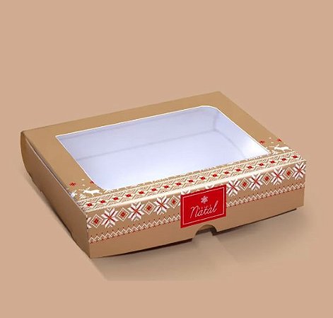 10 Caixas p/ 20 Doces com Visor Linha Bordados Marfim 1523  Natal (liquidação) ok