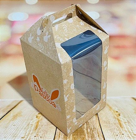 10 Caixa Maleta C/ Visor M 350G Kraft Doce Pascoa 4237 (Páscoa Ideia 2024)