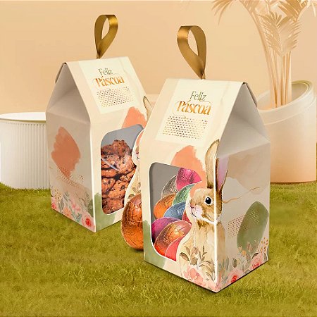 10 Embalagem de Páscoa P/ Lembrança Com Visor Florata 3091 (Jango 2023)