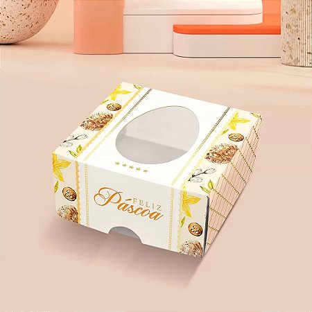 10 Caixas P/ 4 Doces de Pascoa Com Visor Pérola 3047 (Jango 2023)