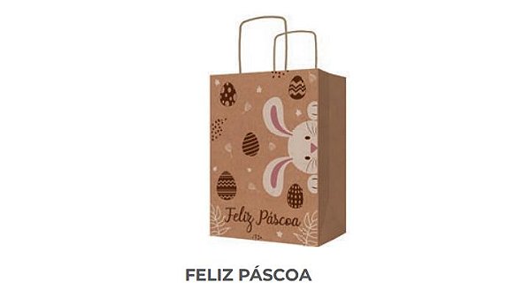 10 Sacola Eco Pp Feliz Páscoa 2941 (Páscoa Ideia 2024)