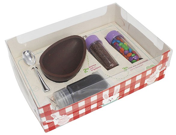 10 Caixa Encanto Confeiteiro Xadrez Vermelho 1479 (Páscoa Ideia 2024)
