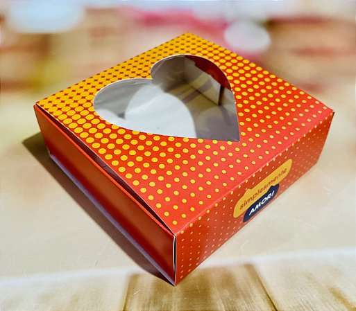 10 Caixa Gaveta C/ Visor Coração 9 Doces 12x12x4 Simplesmente Amor 2525 (Namorados Ideia 2023)