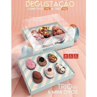 10 Caixa P/ 6 Mini Ovos 50G/Trio 100G Afeto J2486	 (Páscoa Jango 2023 Liquidação)