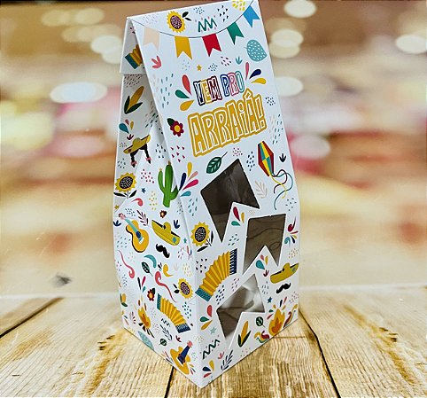 10 Saco Festa Junina Com Visor Bandeira Vem Pro Arraiá 4405  (Junina Ideia 2023)