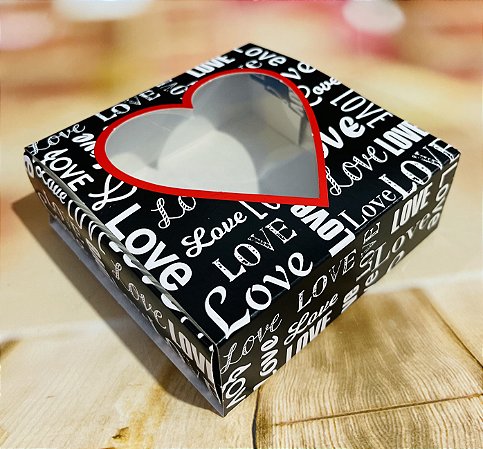 10 Caixa Gaveta C/ Visor Coração 9 Doces 12x12x4 Love Night  ID1689  (Namorados Ideia 2023)