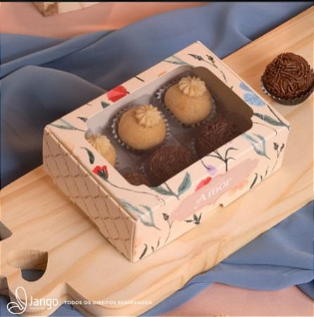 10 Caixa Para 6 Doces Com Visor Carinho Dia das mães cod:3183 (Jango mães 2023)