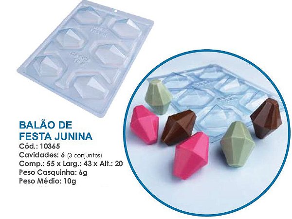 Forma Silicone Bwb 3 Partes BALÃO DE FESTA JUNINA COD:10365  (Bwb Especial) (SAIDA AUTOMATICA)