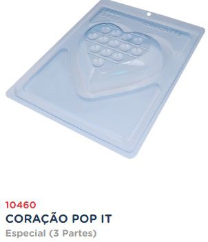 Forma Silicone Bwb 3 Partes CORAÇÃO POP IT COD:10460  (Bwb Especial)