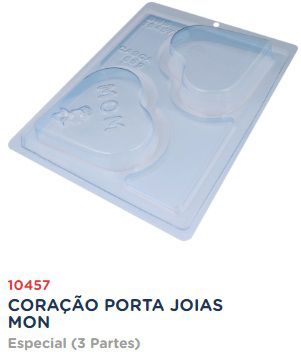 Forma Silicone Bwb 3 Partes CORAÇÃO PORTA JOIAS MOM COD:10457  (Bwb Especial)
