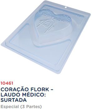 Forma Silicone Bwb 3 Partes CORAÇÃO FLORK LAUDO MÉDICO: SURTADA  COD:10461  (Bwb Especial)