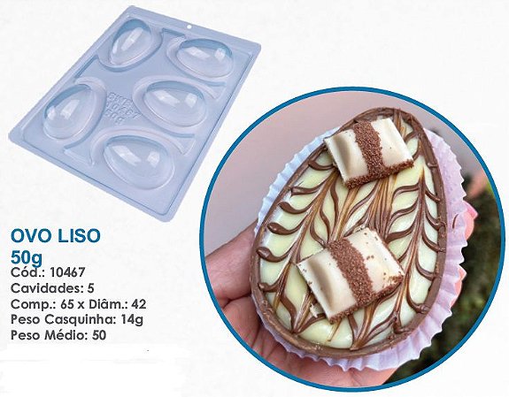 Forma Silicone Bwb 3 Partes Páscoa OVO LISO 50g 10467 (Bwb Especial) ANTIGA 846
