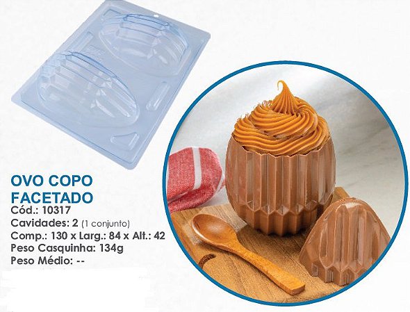 Forma Silicone Bwb 3 Partes Páscoa OVO COPO FACETADO 10317 (Bwb Especial)