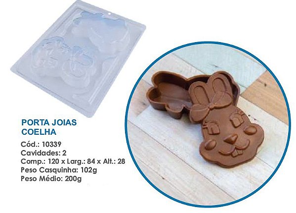 Forma Silicone Bwb 3 Partes Páscoa PORTA JOIAS COELHA 10339 (Bwb Especial)