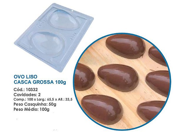 Forma Silicone Bwb 3 Partes OVO LISO CASCA GROSSA 100g 10332 (Bwb Especial)