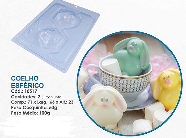 Forma Silicone Bwb 3 Partes Páscoa COELHO ESFÉRICO 10517 (Bwb Especial)