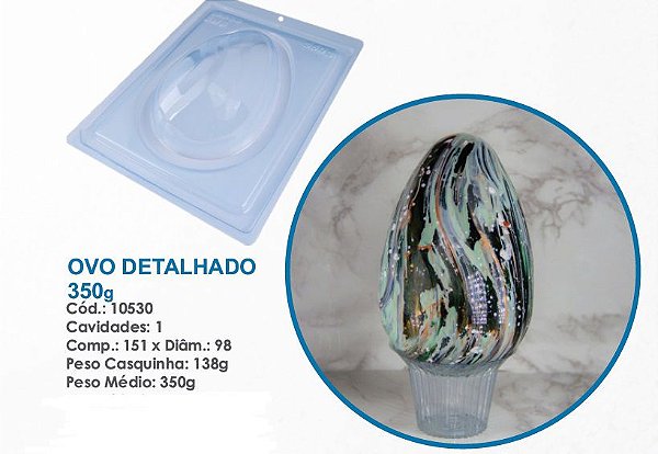 Forma Silicone Bwb 3 Partes Páscoa OVO DETALHADO 350g 10530 (Bwb Especial)