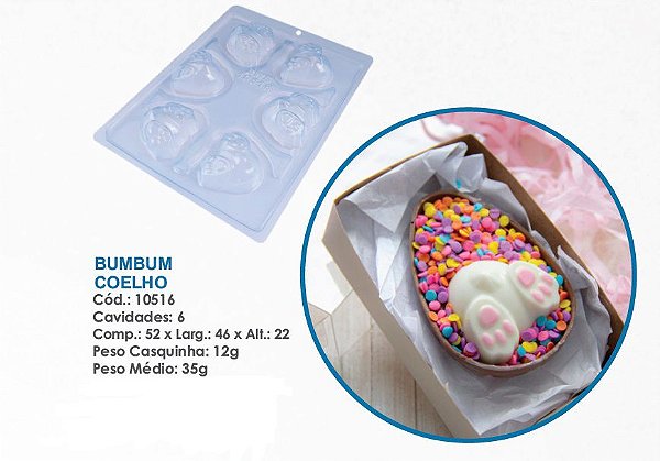 Forma Silicone Bwb 3 Partes Páscoa BUMBUM COELHO  10516 (Bwb Especial)  (BWB PASCOA)