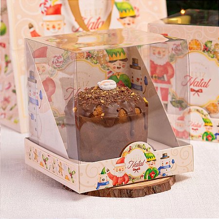 10 Caixa para Panetone 250g com Tampa de Acetato Alegria 3412 (JANGO NATAL 2023)