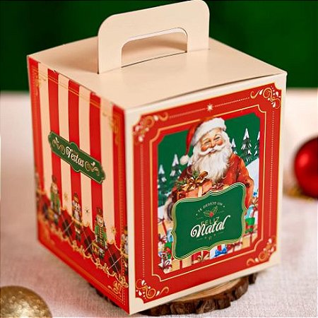 10 Caixa para Panetone Fechado 400/500g Natalina 3425 (JANGO NATAL 2023)