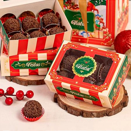 10 Caixa para 6 Doces com Visor Natalina 3433 (JANGO NATAL 2023)