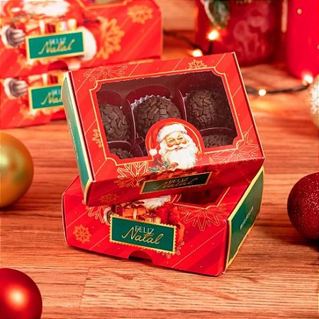 10 Caixa para 6 Doces com Visor Noel 3521 (JANGO NATAL 2023)
