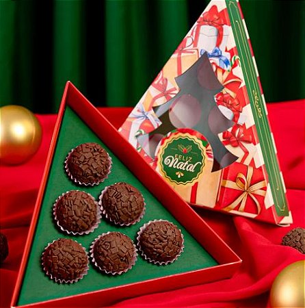 10 Caixa Pinheirinho p/ 6 doces com visor + berço Natalina 3513 (JANGO NATAL 2023)