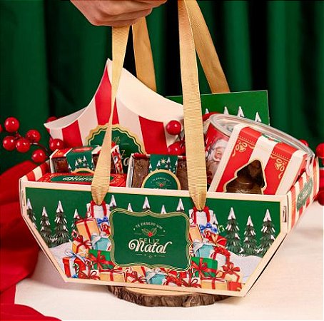 05 Cesta com Alça Pequena Natalina 3556 (JANGO NATAL 2023)