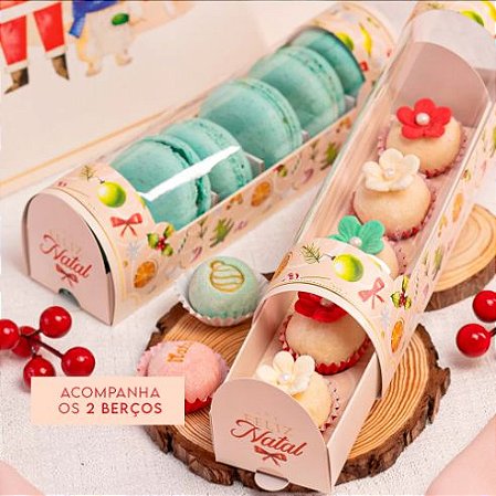 10 Caixa para 6 Macarrons ou 5 doces + 2 berço Alegria 3559 (JANGO NATAL 2023)