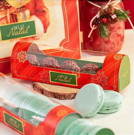 10 Caixa para 6 Macarrons ou 5 doces + 2 berço Noel 3562 (JANGO NATAL 2023)