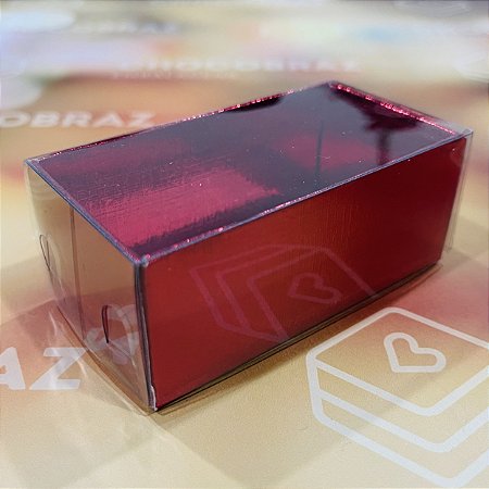 10 Caixa P/2 Doces Vermelha Textura com Visor PVC N2 ASSK
