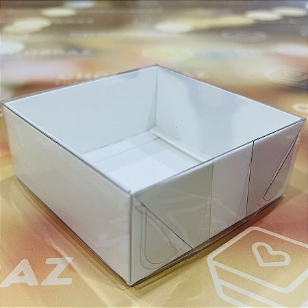 10 Caixa P/4 Doces Branca com Visor PVC N4 ASSK  8,5x8,5x4