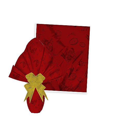 25 Sacos Express  PÁSCOA VINTAGE RED VELVET Ovo Páscoa 250g a 350g - 35X35 cm  Luckyfest