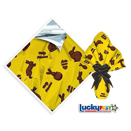 25 Sacos Express P/OVO DE PÁSCOA  BUNNY OURO Ovo Páscoa 150g a 250g - 30X30 cm  Luckyfest