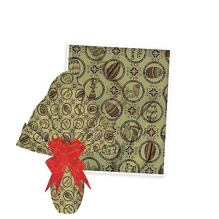 25 Sacos Express P/OVO DE PÁSCOA DELUXE  OURO RICO  Ovo Páscoa 150g a 250g - 30X30 cm  Luckyfest